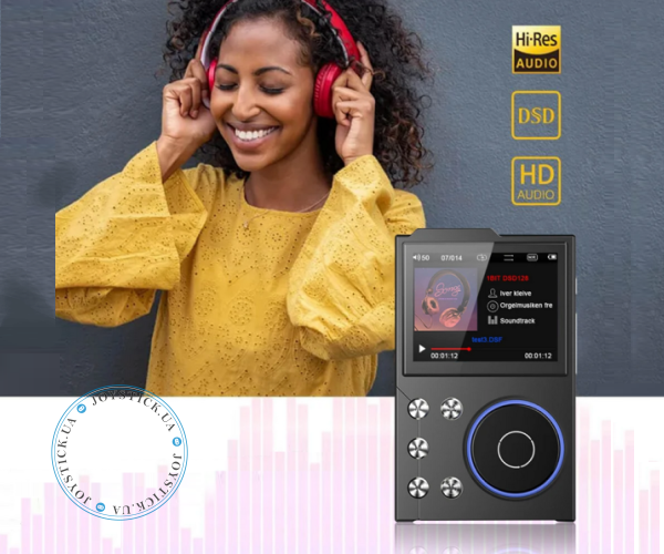 MP3-плеєр Hi-Fi AUDIO FM радіо Bluetooth DSD256 - підтримка Еквалайзера Line-Out та Диктофону пам'ять до 256 ГБ - Колір Металік-Темний